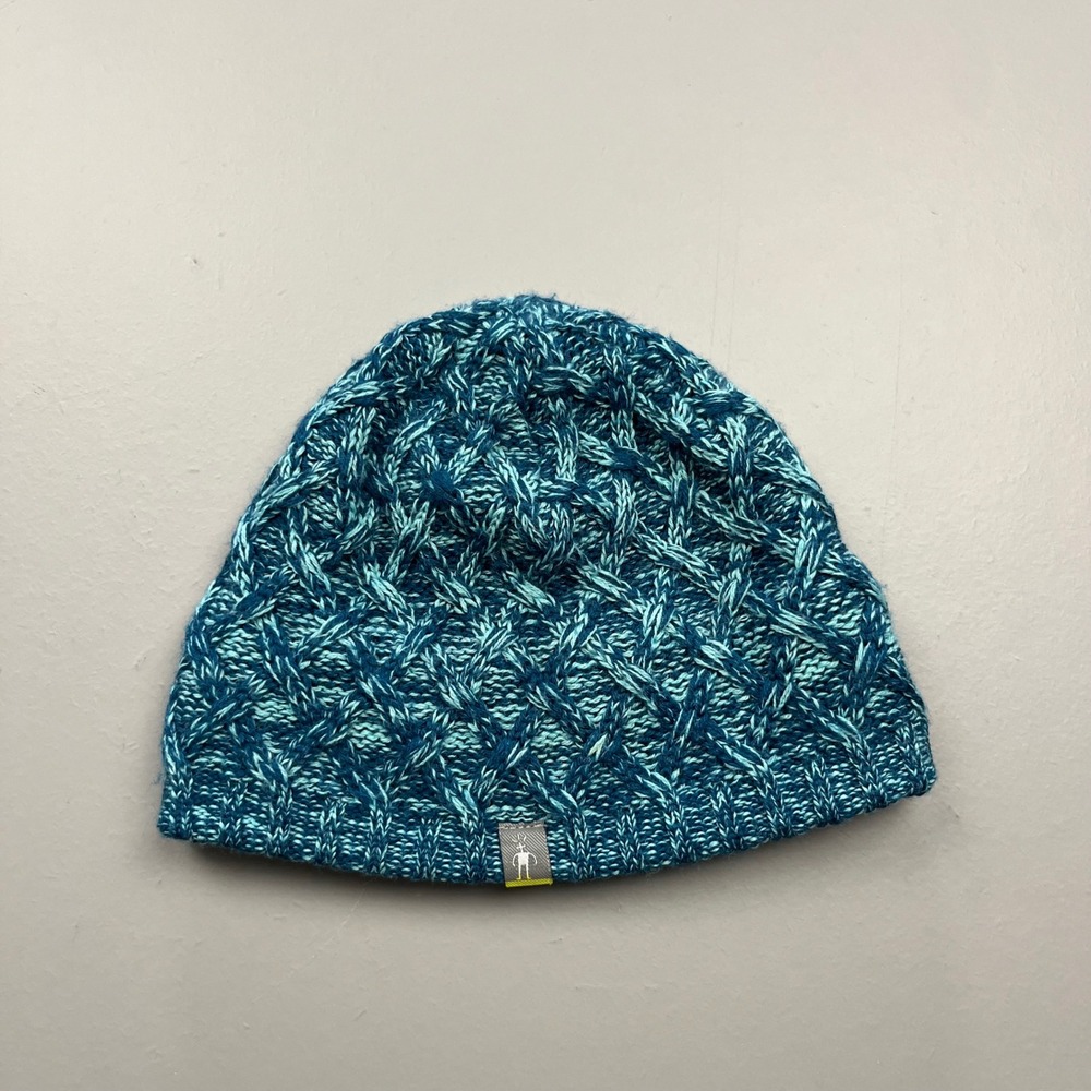 Smartwool Beanie Unisex OSFM Blue Teal Cable Knit Lined Winter Hat SC131